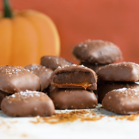 Milk Chocolate Pumpkin Spice Sea Salt Caramels 7oz.